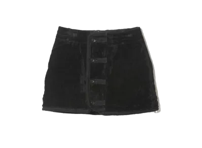 beautiful people Linen Velvet Quilting Mini Skirt "Black"