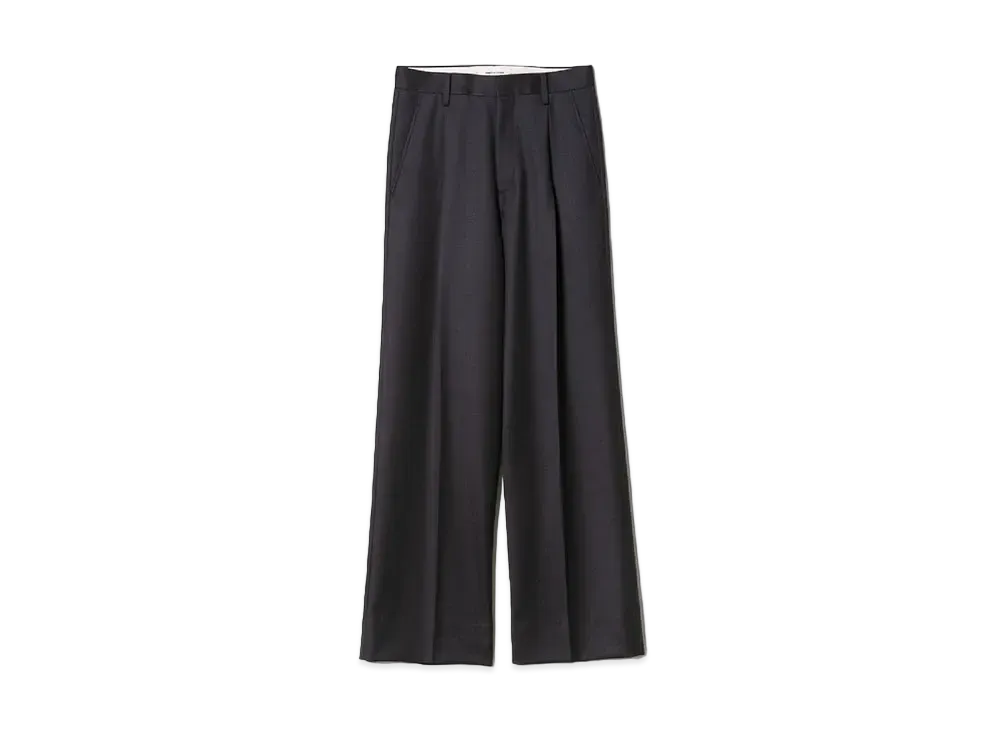 beautiful people Worsted Gabardine Wide Straight Pants "Charcoal"