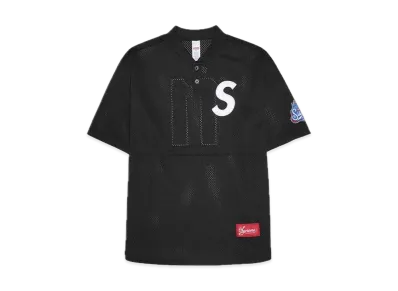 Supreme S Logo Baseball Henley "Black"