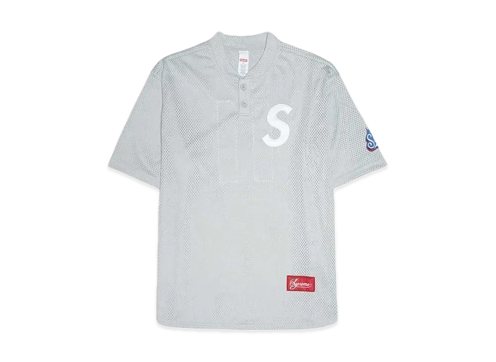 Supreme S Logo Baseball Henley "Grey"