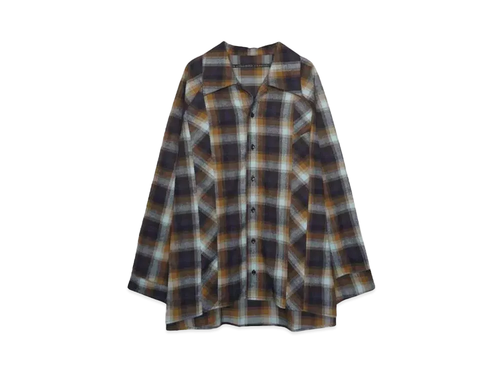 my beautiful landlet Ombre Check Cotton Shaggy "BLUE"