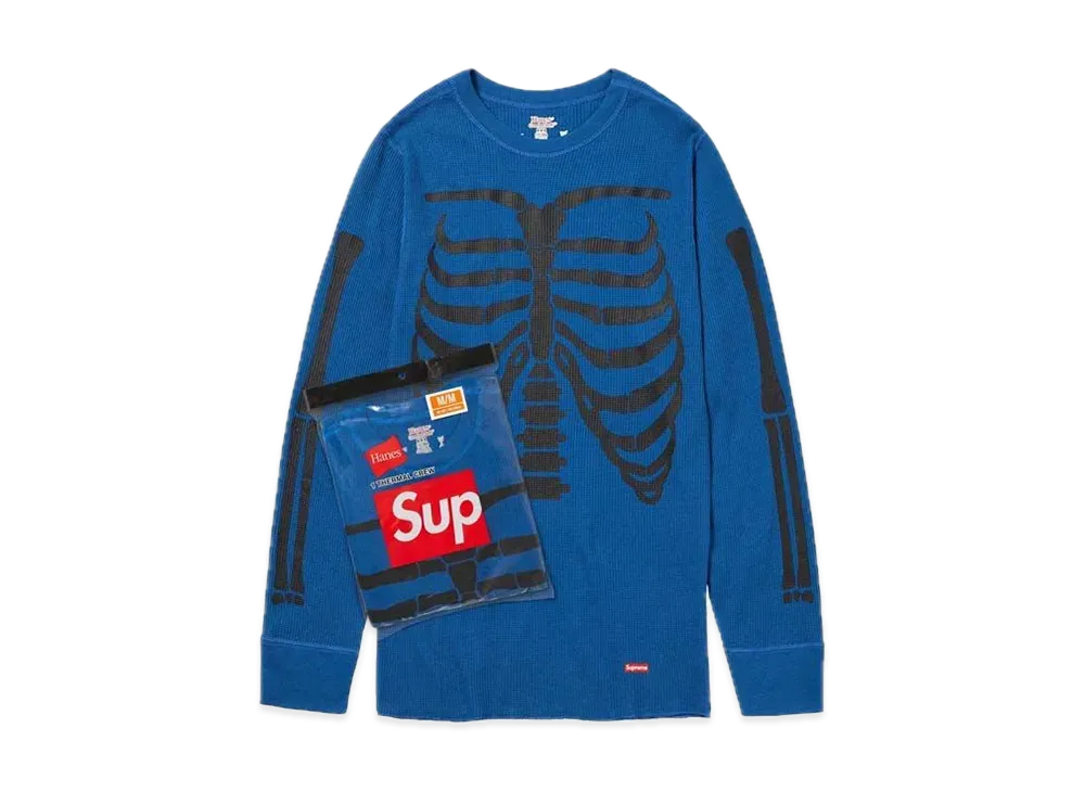 Supreme x Hanes Bones Thermal Crew (1 Pack) "Blue"