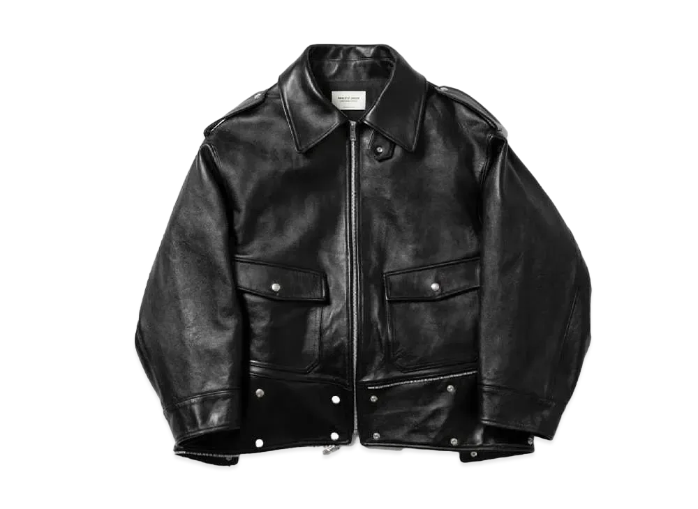 beautiful people Double-End Vintage Leather Motorcyclejk "Black"