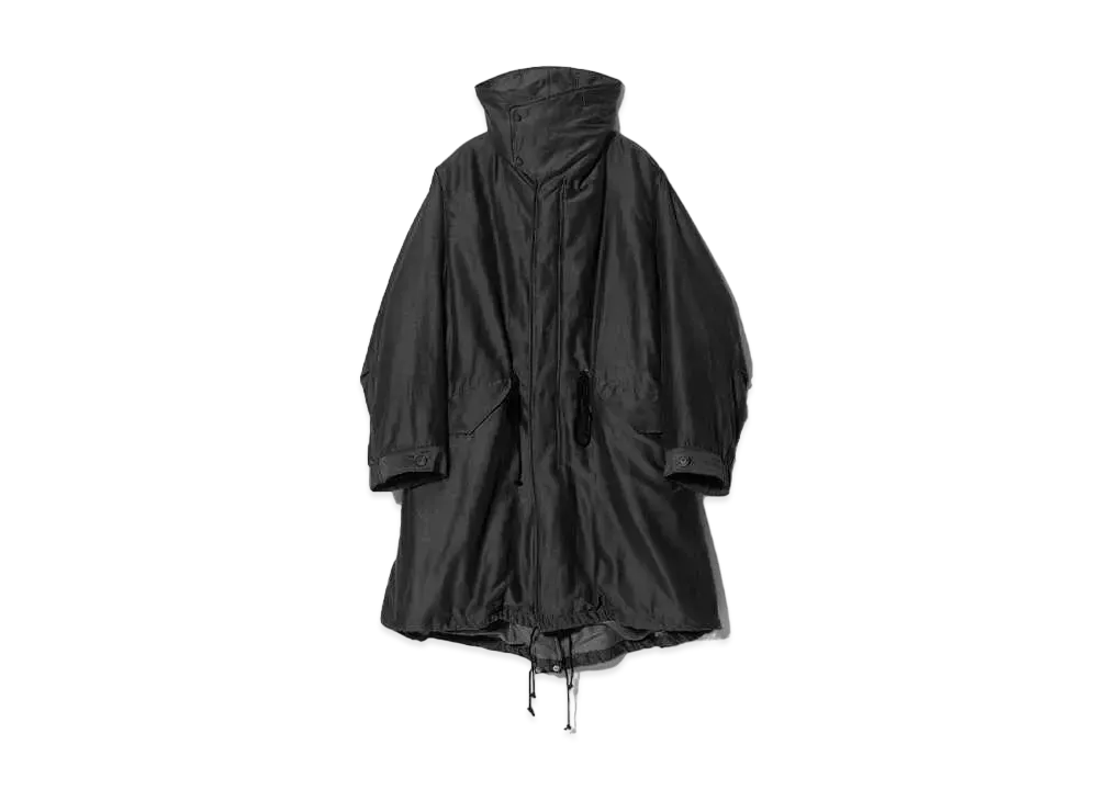 beautiful people Double-Front Cotton Silk Mods Coat "Black"