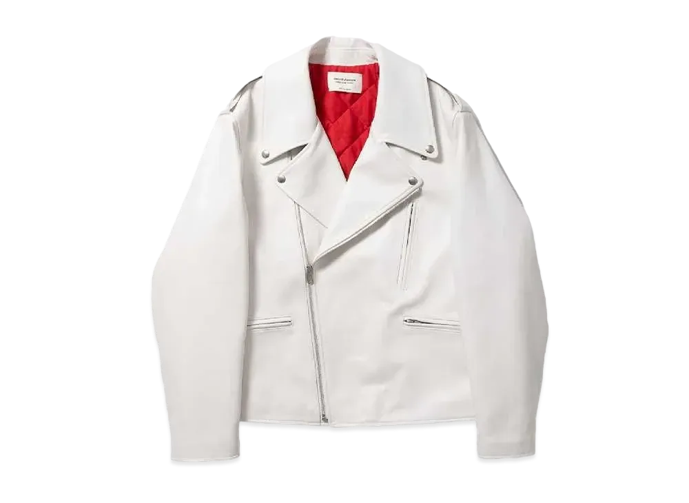 beautiful people Chrome Free Lamb Big Riders Jacket "White"