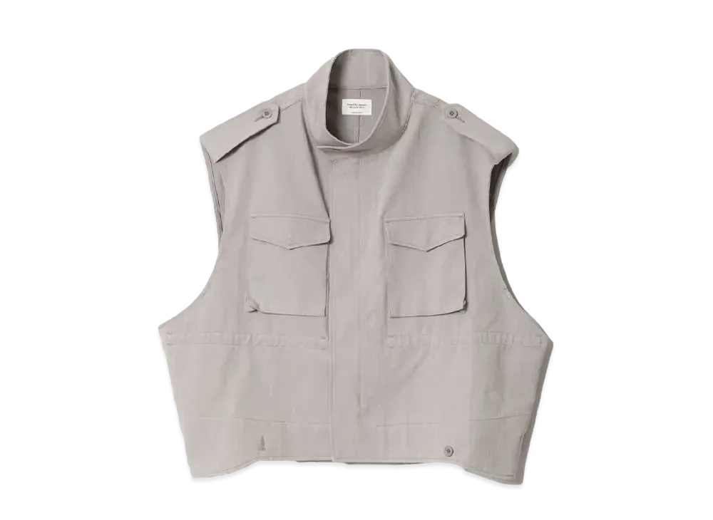 beautiful people Double-End British Chino Cloth Vest "Gray"