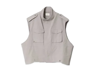 beautiful people Double-End British Chino Cloth Vest "Gray"