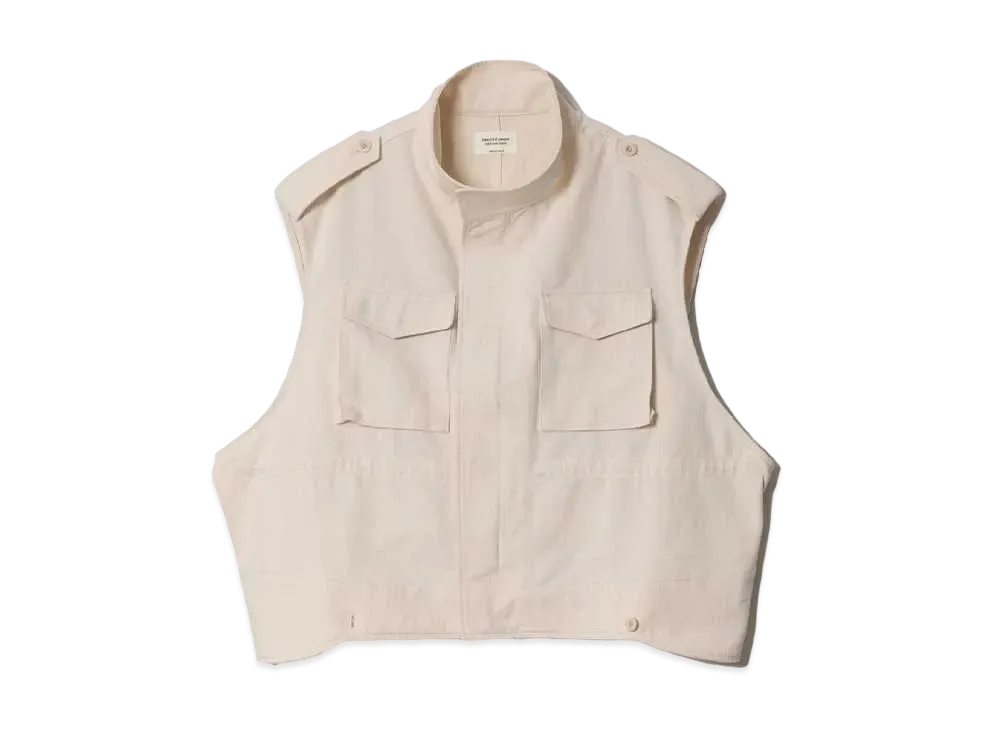 beautiful people Double-End British Chino Cloth Vest "Ecru"