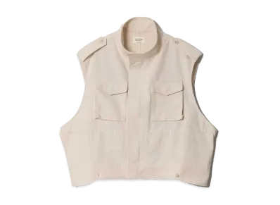 beautiful people Double-End British Chino Cloth Vest "Ecru"