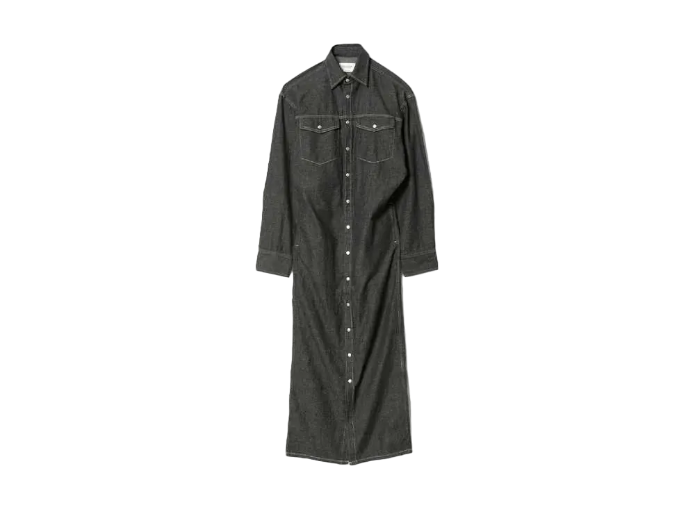 beautiful people Dungaree Denim Vshaped Shirt Dress "Black"