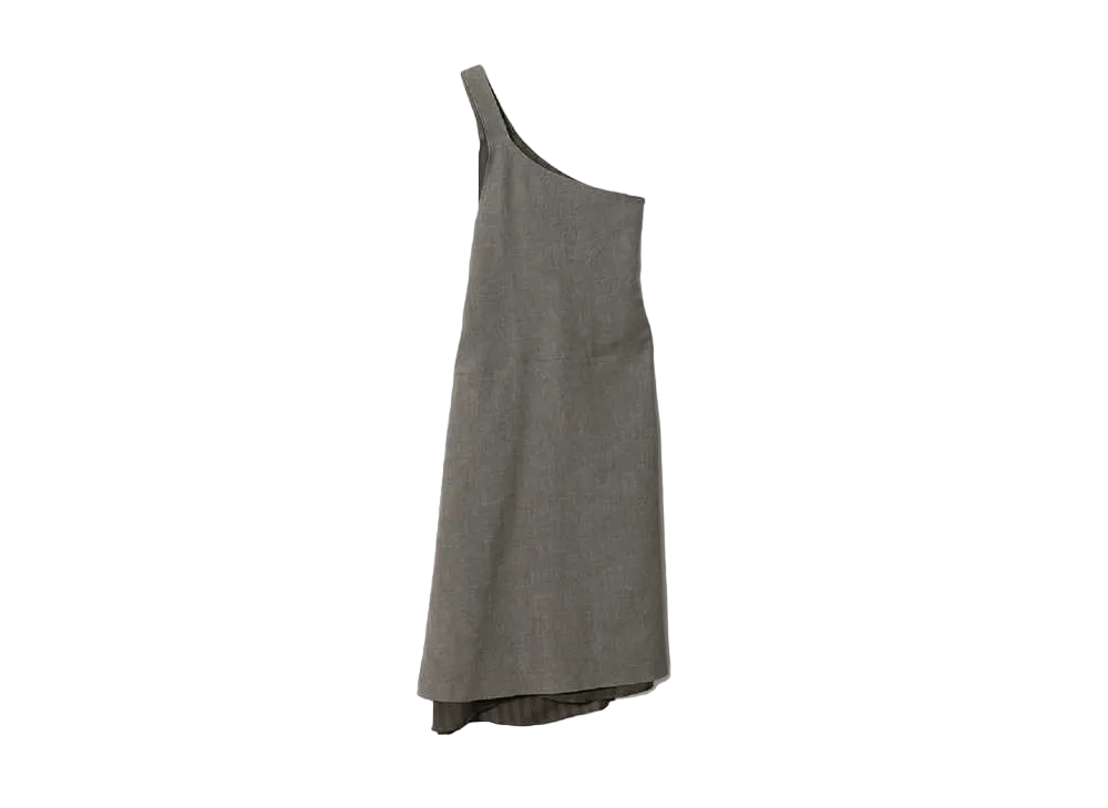beautiful people Wool Linen Tweed Butchers Apron Dress "Gray"