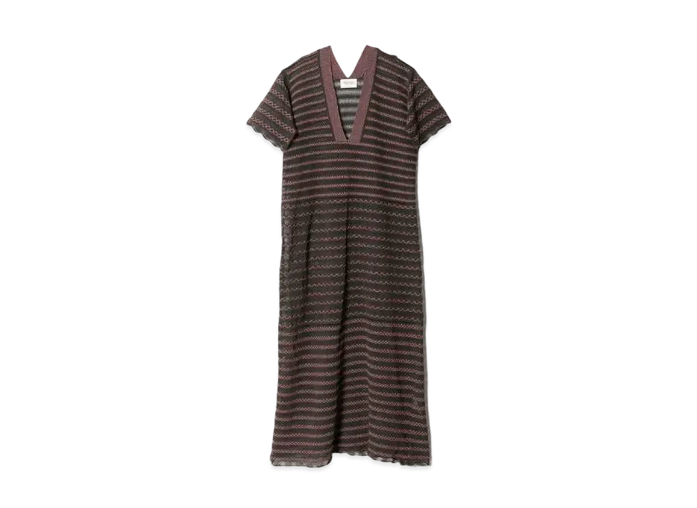 beautiful people Afrcian Coil Lace Knit Dress "Dark Brown"