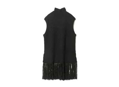 beautiful people Double-End Linen Wool Knitted Dress "Black"