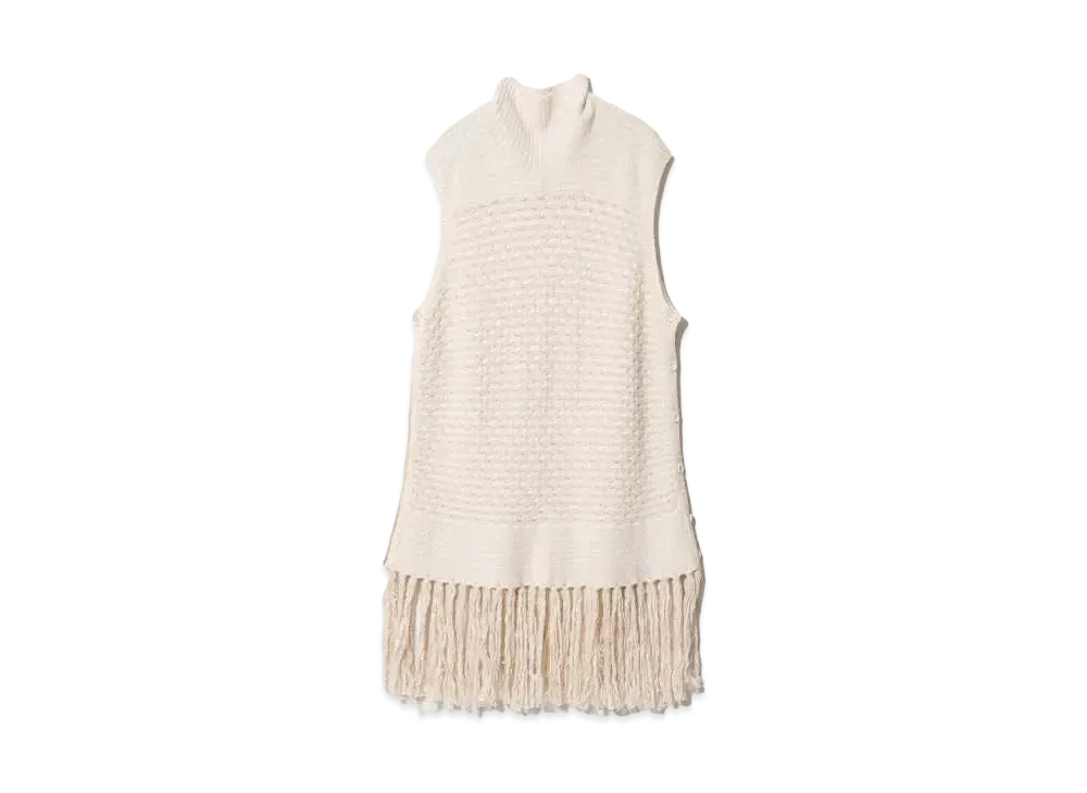 beautiful people Double-End Linen Wool Knitted Dress "Ecru"