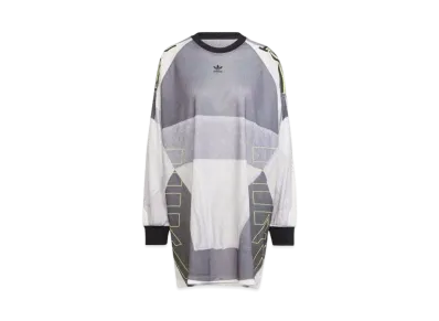 adidas Adilenium Season 2 Oversize Graphic Mesh Long Sleeve T-shirt (Gender Neutral) "Gray Two"
