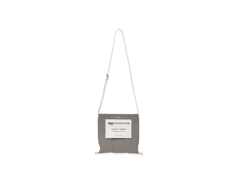 beautiful people Lining Logo Pocket Mini Shoulder Bag "Gray"