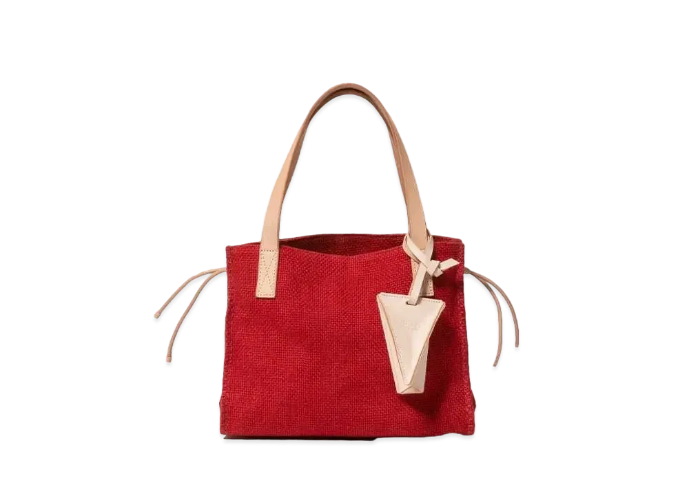 beautiful people Jute Cloth Small Tote Bag "Red"