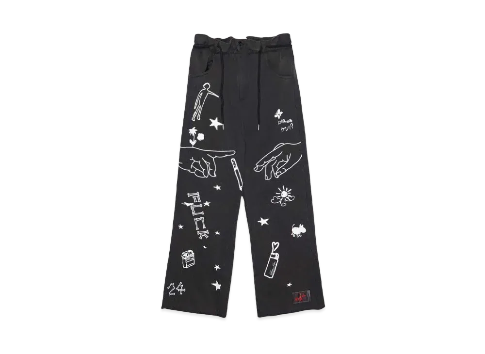 SYUMAN. Memorial ravioli Sweat-trousers "BLACK"