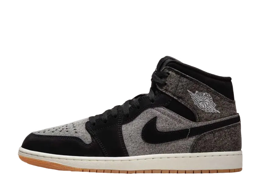 ナイキ エアジョーダン1 ミッド SE "ブラック/セイル/ガムミディアムブラウン"