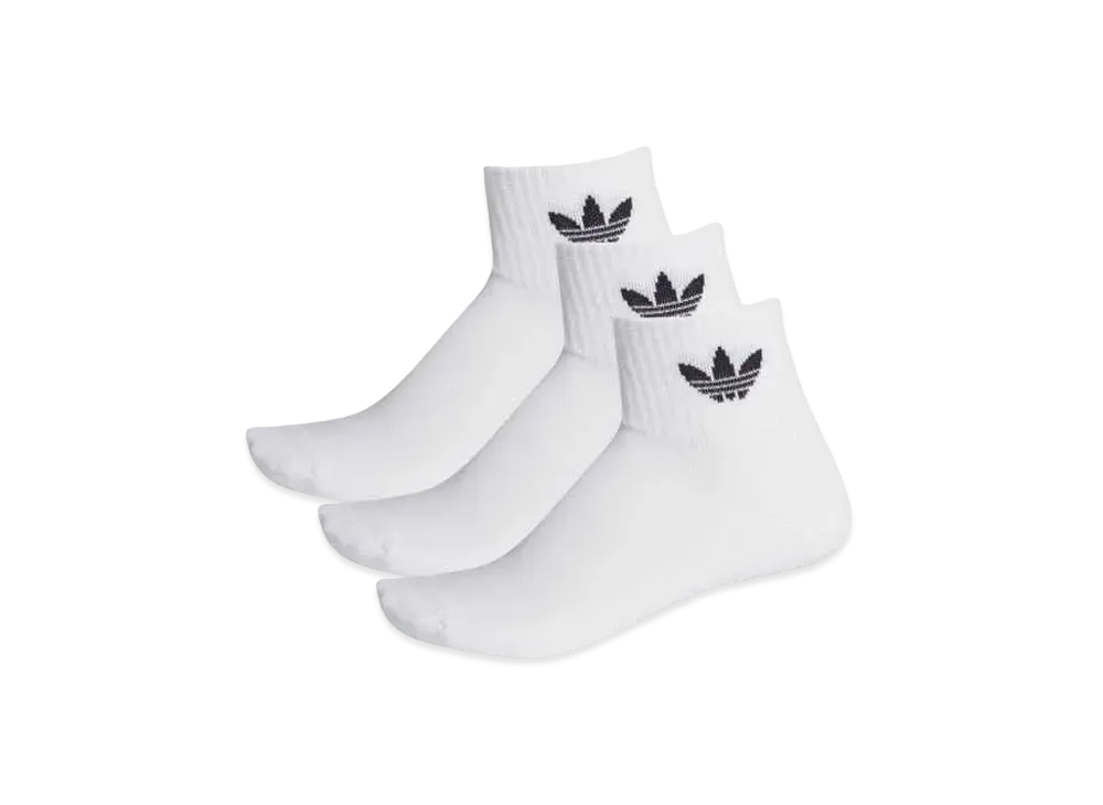 adidas Mid-Cut Crew Socks 3 Pairs "White"