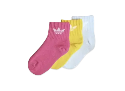 adidas Kids Ankle Socks 3 Pairs "Halo Blue/Bold Gold/Pulse Magenta"