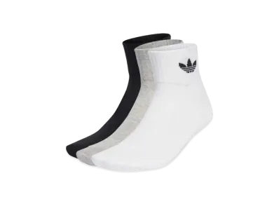 adidas Mid-Cut Crewsocks 3 Pairs "White/Medium Gray Heather/Black"
