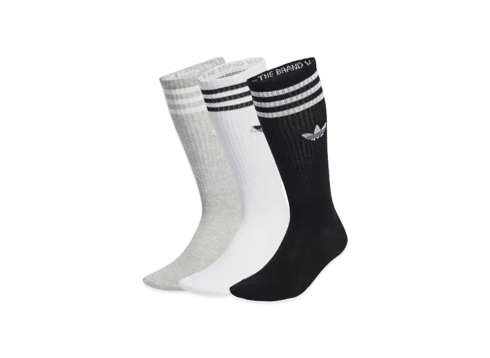 adidas High Crewsocks 3 Pairs "White/Medium Gray Heather/Black"