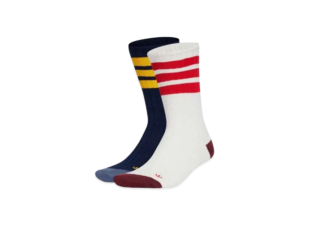 adidas Premium Mid Crewsocks 2 Pairs "Cloud White/Night Indigo"