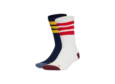 adidas Premium Mid Crewsocks 2 Pairs "Cloud White/Night Indigo"