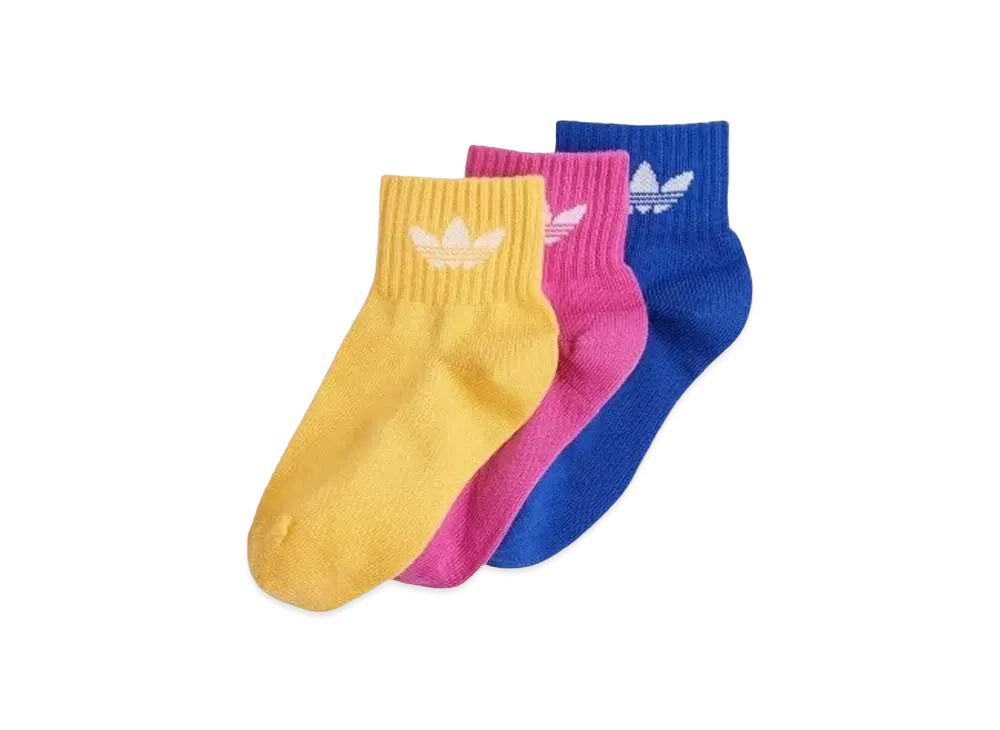 adidas Kids Ankle Socks 3 Pairs "Semilcid Blue/Semilcid Fuchsia/Semi Spark"
