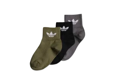 adidas Kids Crewsocks 3 Pairs "Gray Five/Black/Olive Strator"