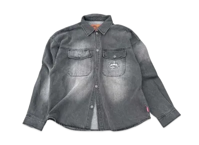 9090 King Logo Denim L/S Shirts "GRAY"
