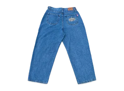 9090 King Logo Wide Tuck Denim Pants "BLUE"