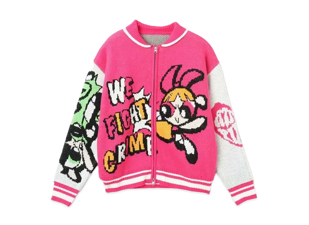 atmos pink x The Powerpuff Girls Knit Blouson "Pink"