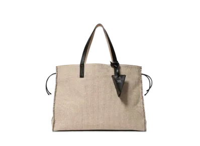 beautiful people Jute Cloth Large Tote Bag "Natural"