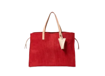 beautiful people Jute Cloth Large Tote Bag "Red"
