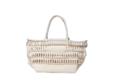 beautiful people Konbu(R) Knit Shopping Busket Bag L "Ecru"