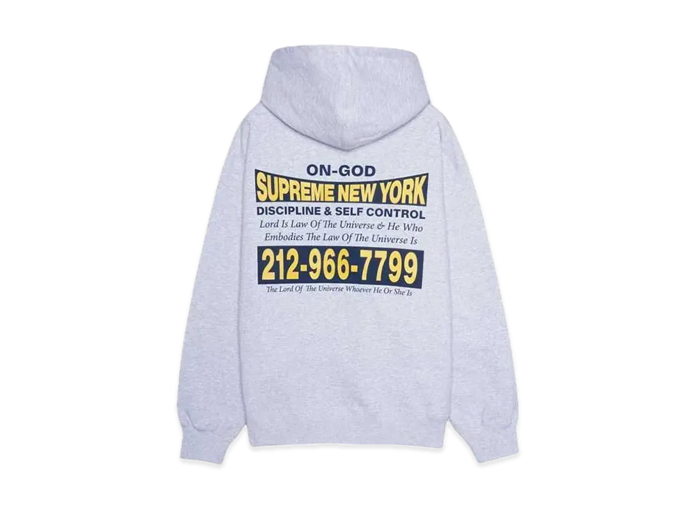 Supreme On God Hooded Sweatshirt "Ash Grey"