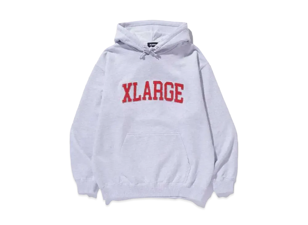 XLARGE ARCH LOGO HOODED SWEATSHIRT "ASH"