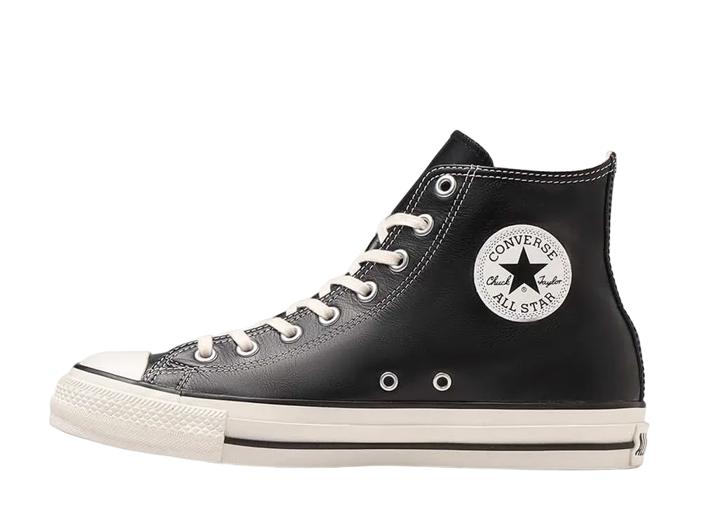 コンバース オールスター オリーブグリーン レザー ハイ "ブラック"
