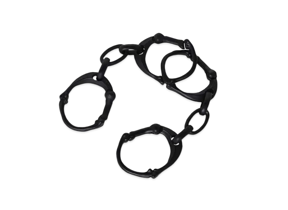 TAKAHIROMIYASHITATheSoloist. bone shaped carabiner bracelet.-S- "BLACK"