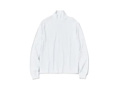AURALEE Seamless Hi Neck L/S Tee "White"