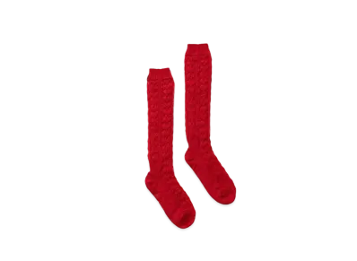 beautiful people Mohair Lace Knitted Socks "Red"