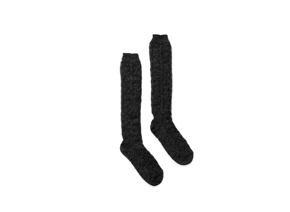 beautiful people Mohair Lace Knitted Socks "Dark Gray"
