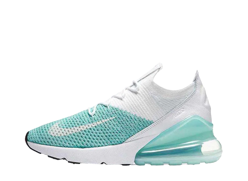 Nike Women's Air Max 270 Flyknit "Igloo White/Clear Emerald/Black"