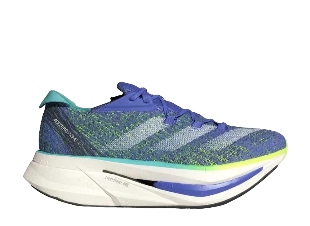 アディダス アディゼロ プライム X2 ストラング "コバルトブルー/ゼロメタリック/ルシッドレモン"