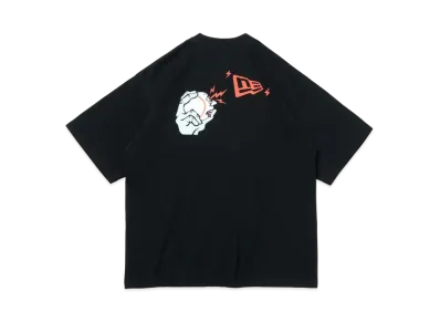 NEW ERA x Cookie! Short Sleeve Oversized Performance T-Shirt Ball Finger Flag Logo "Black"