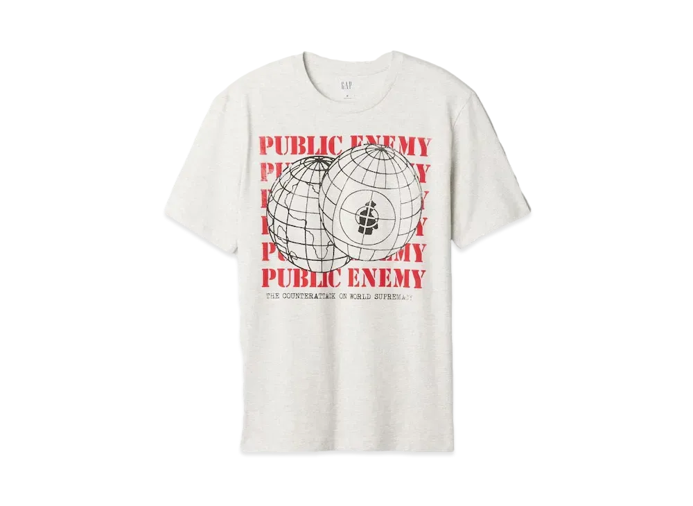 GAP Public Enemy Graphic T-shirt "Pale Heather Gray"