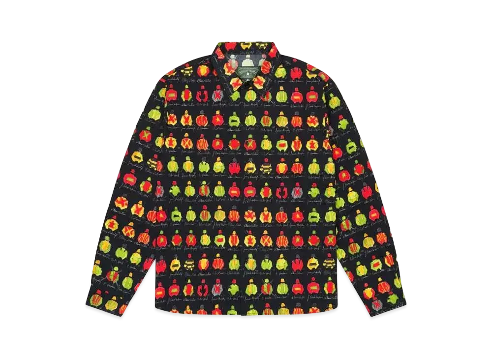 DENIM TEARS Watercolor Jockey Button Up "Black"