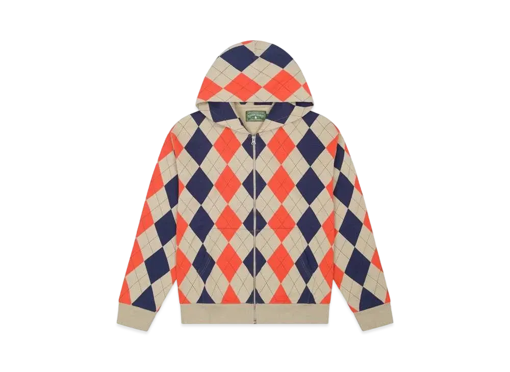 DENIM TEARS Intarsia Zip Hoodie "Tan"